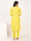 Nesara Yellow Printed Salwar Kurta Dupatta Set