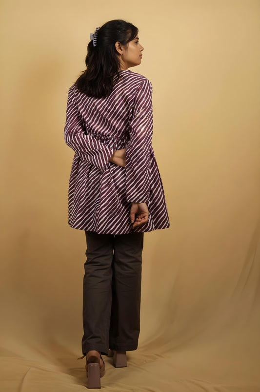 Nesara Violet Print Flared Kurti IBSK048