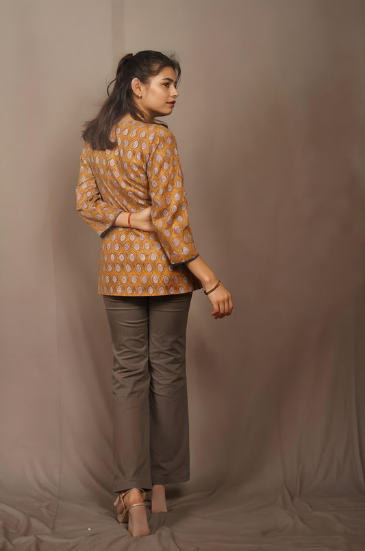 Buy Nesara Brown Short Kurti IBSK059