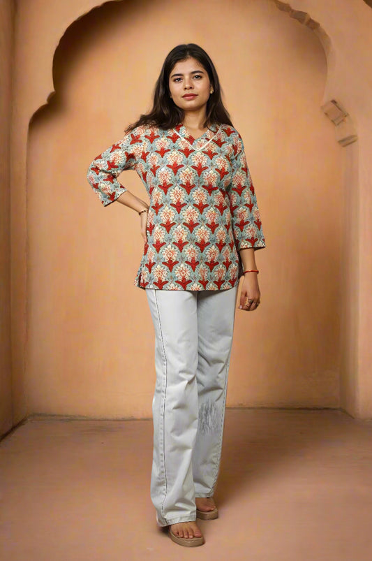 Nesara Multihued Print Short Kurti IBSK051